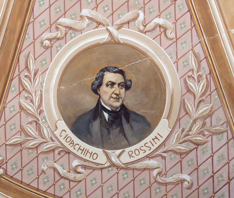 Reggiolo, Teatro Comunale "Giovanni Rinaldi", particolare del velario dipinto (foto Andrea Scardova, IBC) 2017